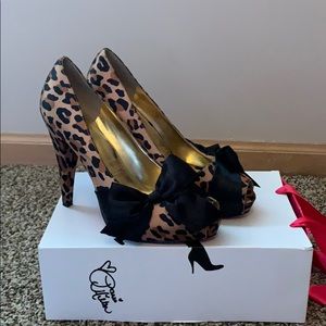 Paris Hilton Leopard Open Toe Pump